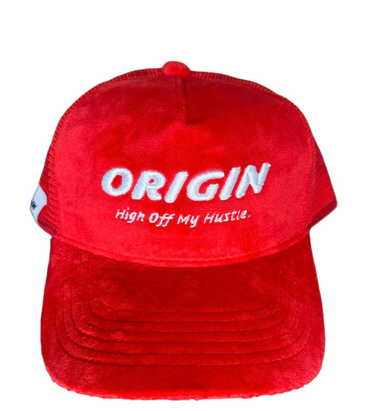 Origin "High off my hustle" velvet trucker