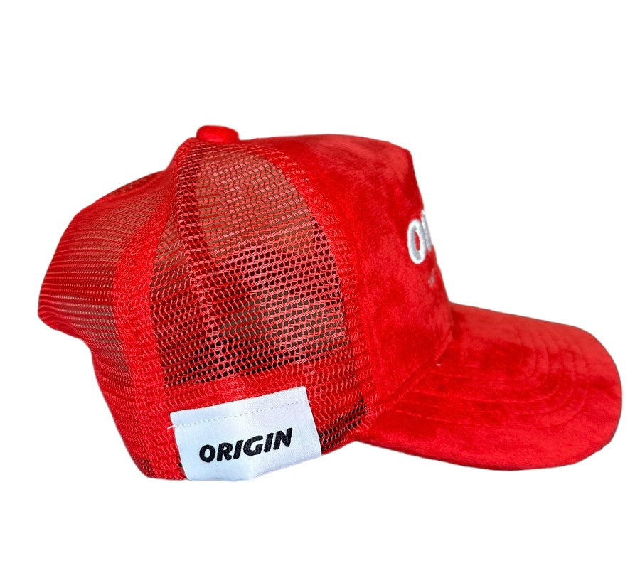 Origin "High off my hustle" velvet trucker