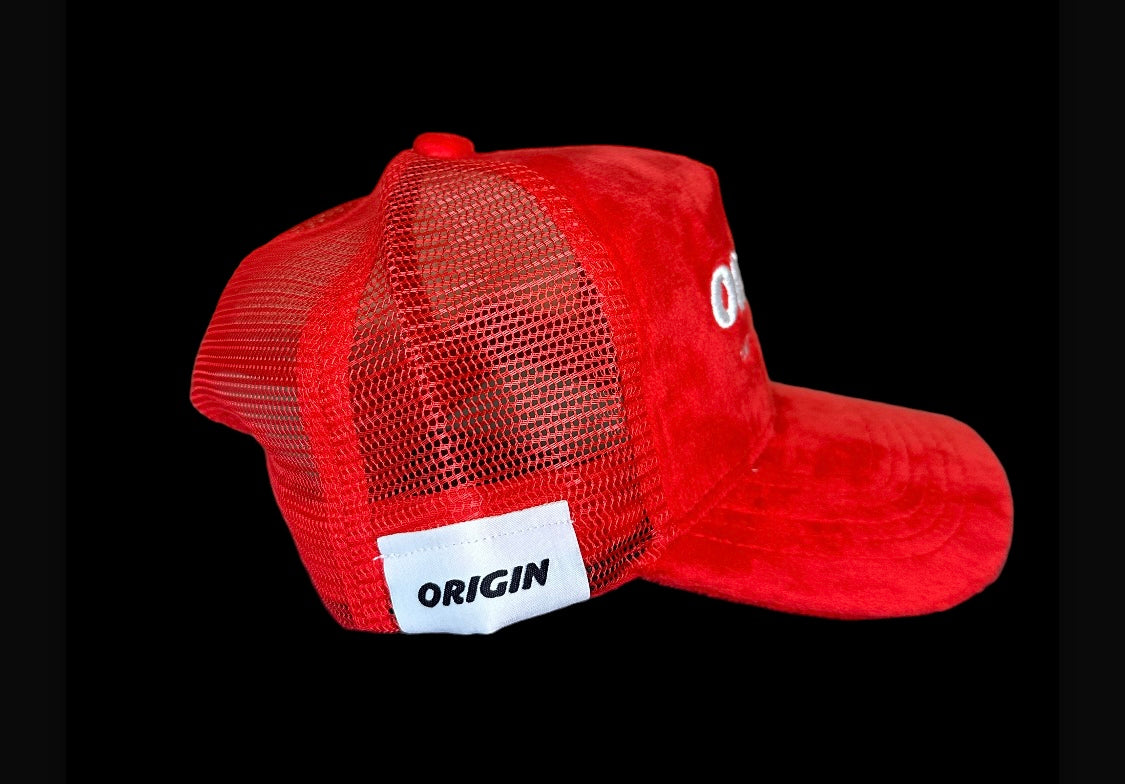 Origin "High off my hustle" velvet trucker