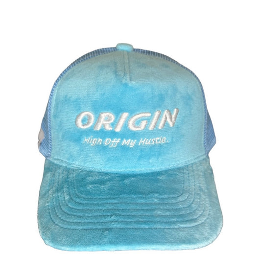 Origin "High off my hustle" velvet trucker